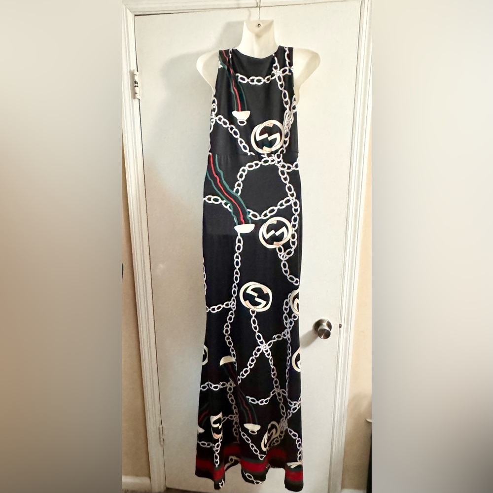 Designer Chain Print Dress - Picture 8 of 11